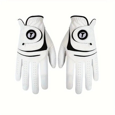 Golf Gloves for Men Left and Right Hand PU with Lambskin Material Comfortable Breathable Wear Resistant Sports Golf Gloves - Slobuy