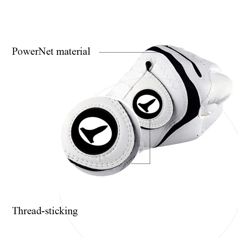 Golf Gloves for Men Left and Right Hand PU with Lambskin Material Comfortable Breathable Wear Resistant Sports Golf Gloves - Slobuy