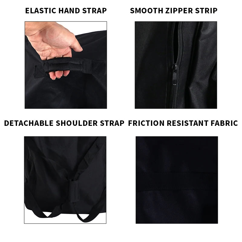 Golf Push Cart Bag 3 Wheel Folding Carry Bag ,Carts Cover Protector Black Extra-Large Capacity Cover Collapsible - Slobuy