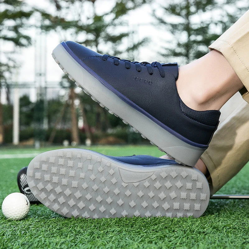 Golf Shoes for Men and Women Blue Red Women Walking Flat Leather Sneakers Outdoor Man Professional Golf Shoes Big Size - Slobuy
