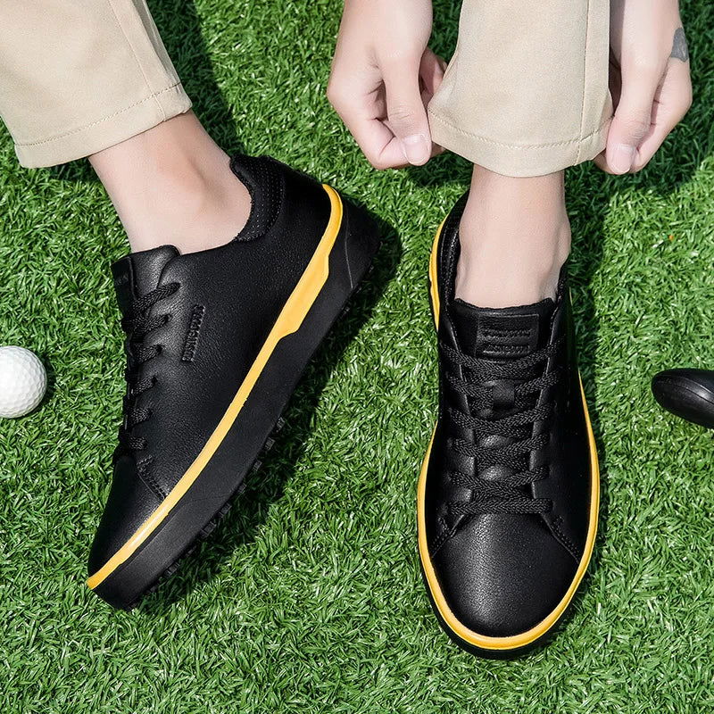 Golf Shoes for Men and Women Blue Red Women Walking Flat Leather Sneakers Outdoor Man Professional Golf Shoes Big Size - Slobuy