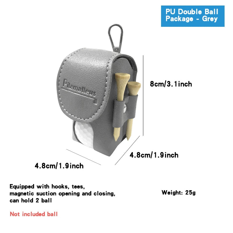 Golf Small Waist Bag Golf Ball Bag Mini Skull Head Smiling Face Multiple Style Golf Double Ball Bag Golf Outdoor Sports Ball Bag - Slobuy
