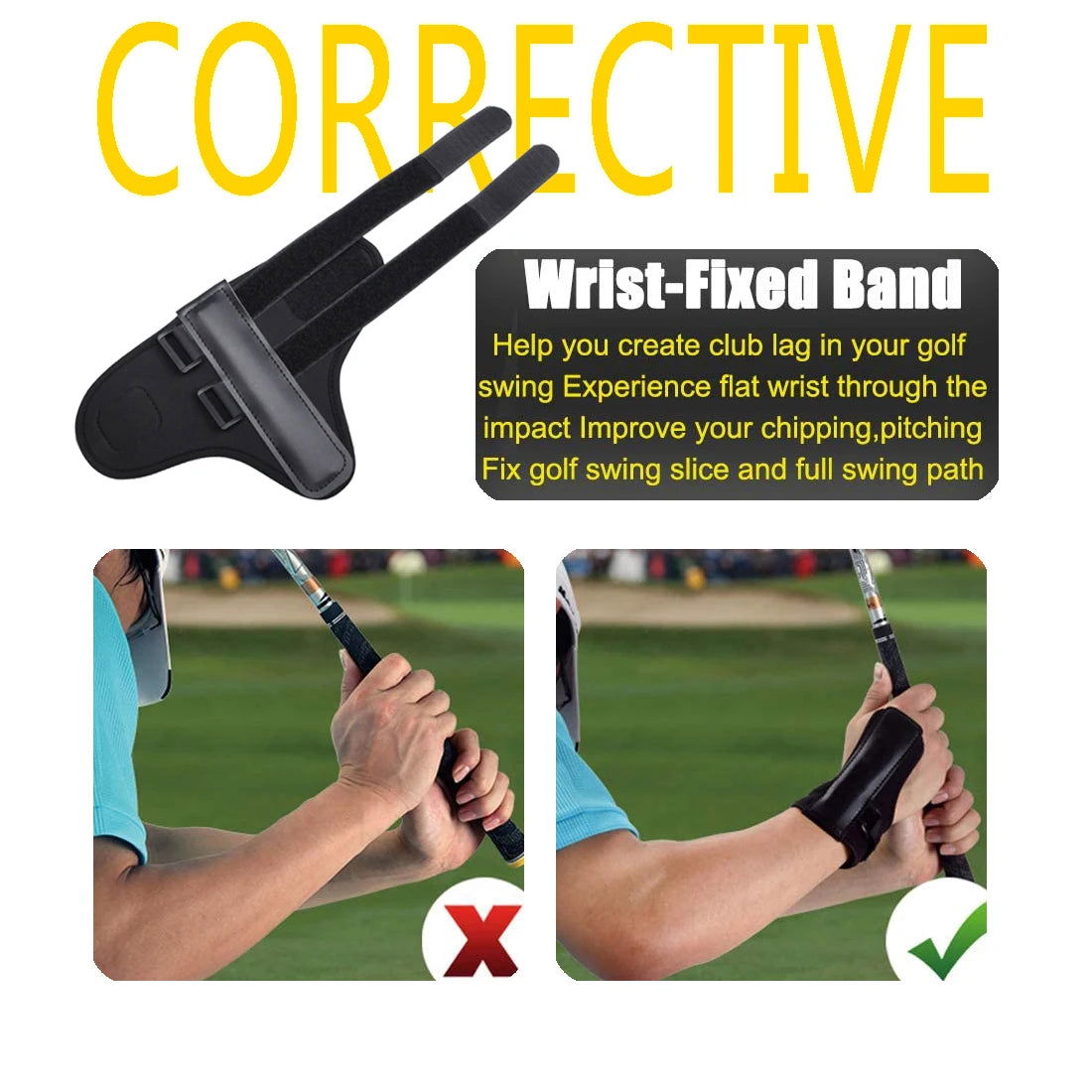 Golf Swing Aids Pro Power Band Wrist Brace Smooth and Connect-Easy Correct Training Swing Gesture Alignment Practice Tool - Slobuy