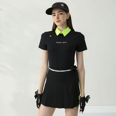 Golfist Golf Women Short-sleeved Lapel Polo Shirt Two-piece Style Short Skirt Elastic Breathable Golf Tennis Clothing - Slobuy
