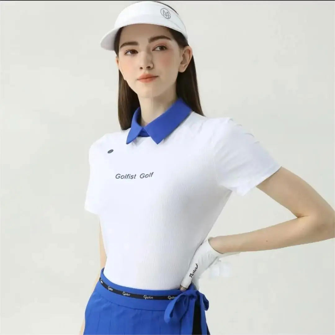 Golfist Golf Women Short-sleeved Lapel Polo Shirt Two-piece Style Short Skirt Elastic Breathable Golf Tennis Clothing - Slobuy