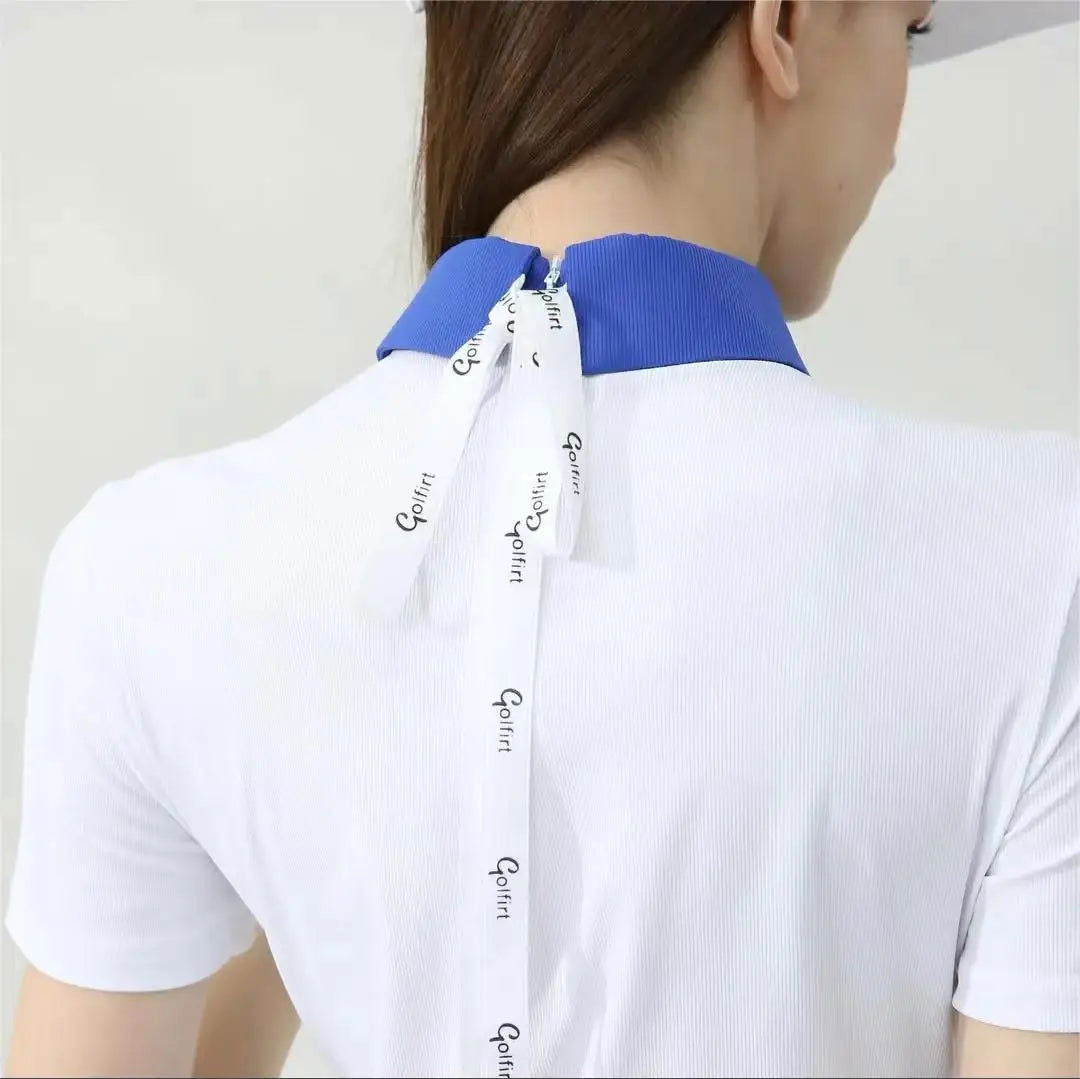 Golfist Golf Women Short-sleeved Lapel Polo Shirt Two-piece Style Short Skirt Elastic Breathable Golf Tennis Clothing - Slobuy