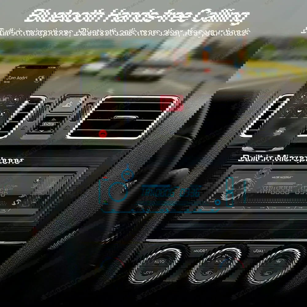 Grandnavi 1 Din MP3 Car Radio Audio Stereo FM Aux Input Receiver SD TF USB 12V In-dash Bluetooth Multimedia Auto Radio Player - Slobuy