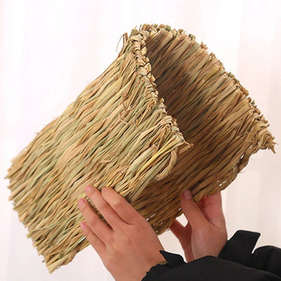 Grass Mat for Bunny Pet Rabbit Waving for Hay Mat Natural Straw Bedding Cage Mat for Small Size Animals Pet House - Slobuy