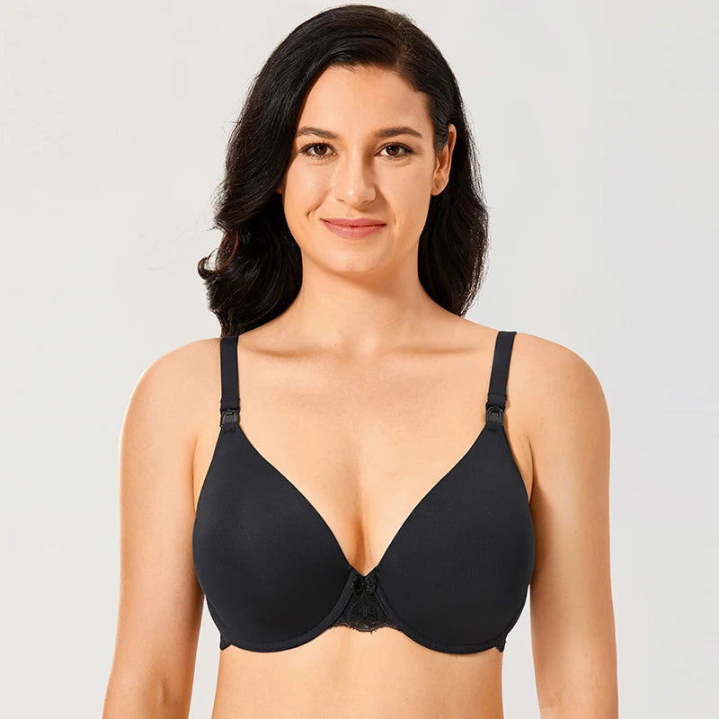 Gratlin Breastfeeding Seamless Underwire Maternity Nursing Bra For Pregnant Women Lace With Bones Lingerie - Slobuy