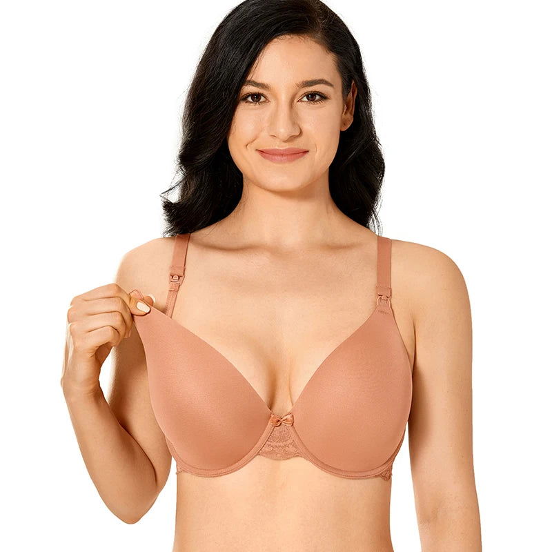 Gratlin Breastfeeding Seamless Underwire Maternity Nursing Bra For Pregnant Women Lace With Bones Lingerie - Slobuy