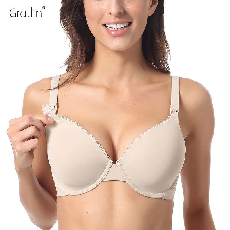 Gratlin Underwire Maternity Nursing Bras Support Full Coverage Women's Lightly Padded Breastfeeding Bra Prevent Sagging 34-40 42 - Slobuy