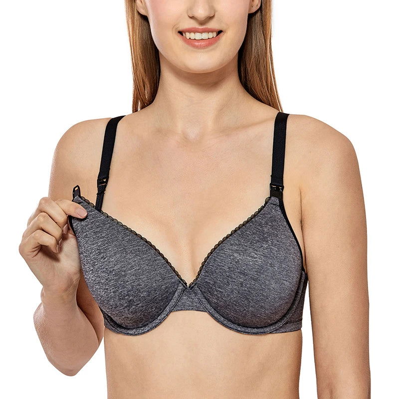 Gratlin Underwire Maternity Nursing Bras Support Full Coverage Women's Lightly Padded Breastfeeding Bra Prevent Sagging 34-40 42 - Slobuy