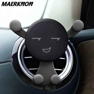 Gravity Car Phone Holder Air Vent Clip Smile Face Mount Mobile Cell Stand GPS Support For iPhone 12 Pro Max Xiaomi Samsung - Slobuy