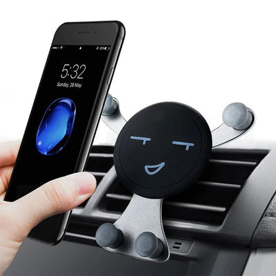 Gravity Car Phone Holder Air Vent Clip Smile Face Mount Mobile Cell Stand GPS Support For iPhone 12 Pro Max Xiaomi Samsung - Slobuy