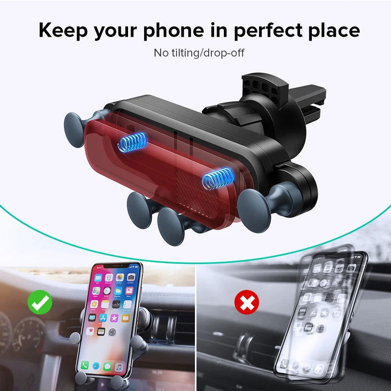 Gravity Car Phone Holder Air Vent Mount Cell Phone Holder in Car Mobile Support For iPhone 13 12 Xiaomi Universal GPS Stand - Slobuy