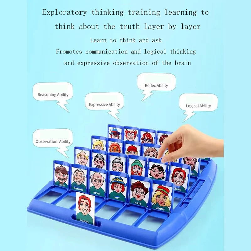Guess who I am board game parent-child interaction toy logical reasoning children's puzzle guess me you my character chessboard - Slobuy