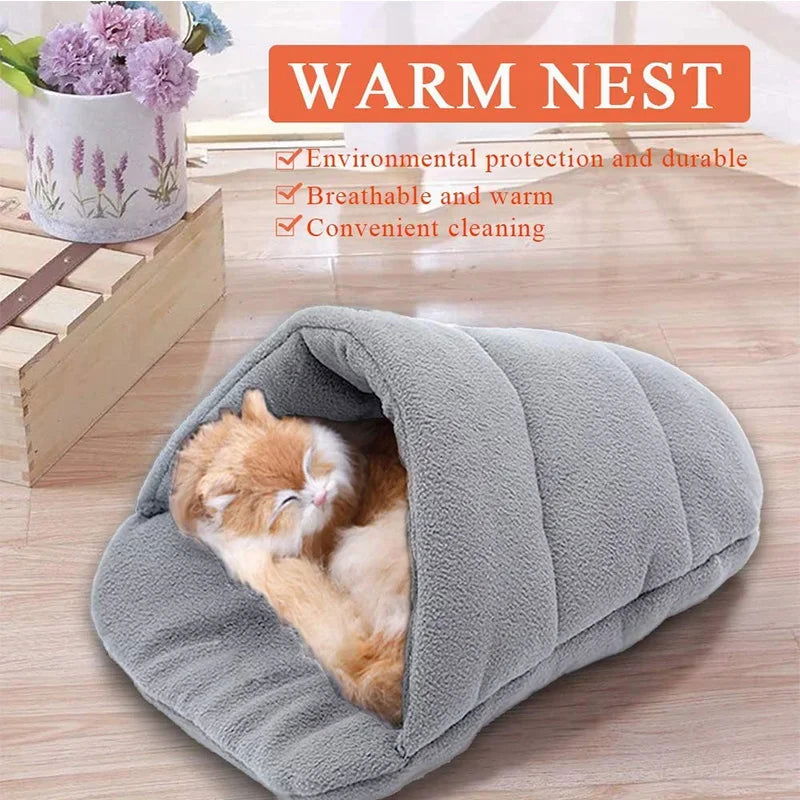 Guinea Pig Warm Bed Rabbit House Hamster Sleeping Bag Small Pet Cave Nest Soft Fleece Slippers Bed Small Pets Supplies - Slobuy