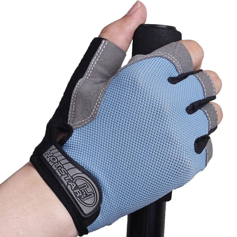 Gym Anti Slip Half Finger Gloves Breathable Dumbbells Gloves Men Women Elastic Shock Exercise Sports gloves for Cycling Bicycle - Slobuy