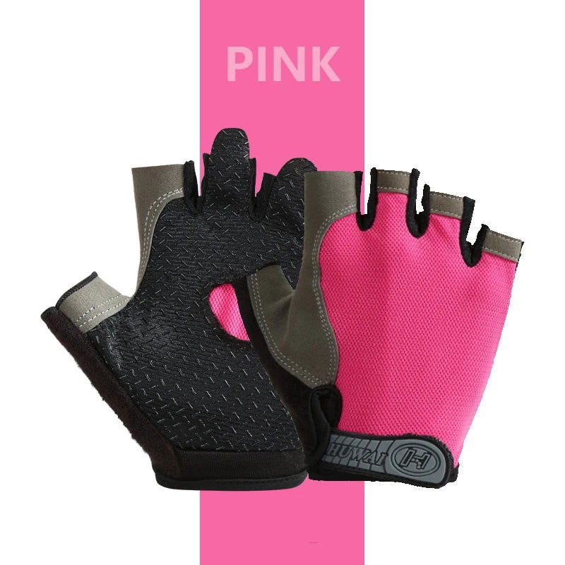 Gym Anti Slip Half Finger Gloves Breathable Dumbbells Gloves Men Women Elastic Shock Exercise Sports gloves for Cycling Bicycle - Slobuy