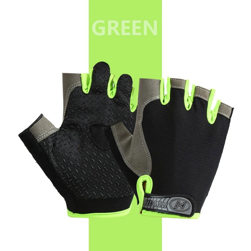 Gym Anti Slip Half Finger Gloves Breathable Dumbbells Gloves Men Women Elastic Shock Exercise Sports gloves for Cycling Bicycle - Slobuy