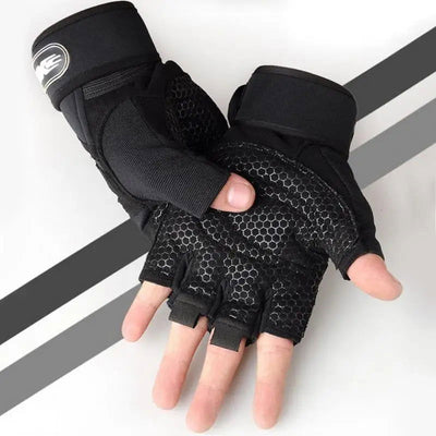 Gym Fitness Heavyweight Training Gloves Men women Body Building Half Finger Non-Slip Gloves Wrist Support Weightlifting Sports - Slobuy