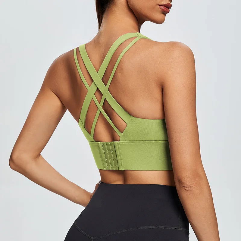 Gym Push Up Bra Women Sports Bra Back Closure High Impact Workout Sport Top Crop Fitness Wear For Yoga Gym Brassiere Sportswear - Slobuy