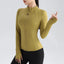 Gym Women's Full Zip Yoga Top With Thumbholes Fitness Running Jacket Stretch Fit Long Sleeve Round Neck Top Sportswear - Slobuy