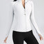 Gym Women's Full Zip Yoga Top With Thumbholes Fitness Running Jacket Stretch Fit Long Sleeve Round Neck Top Sportswear - Slobuy