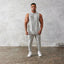 Gym exercise fitness sports men's vest cotton wide shoulder round neck sleeveless shirt slim casual men's wear - Slobuy