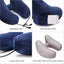 H-shaped inflatable travel pillow with hood foldable lightweight neck car seat, popular chair office airplane seat pillow - Slobuy
