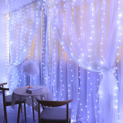 LED Christmas Curtain Lights - Festive Home Decorations