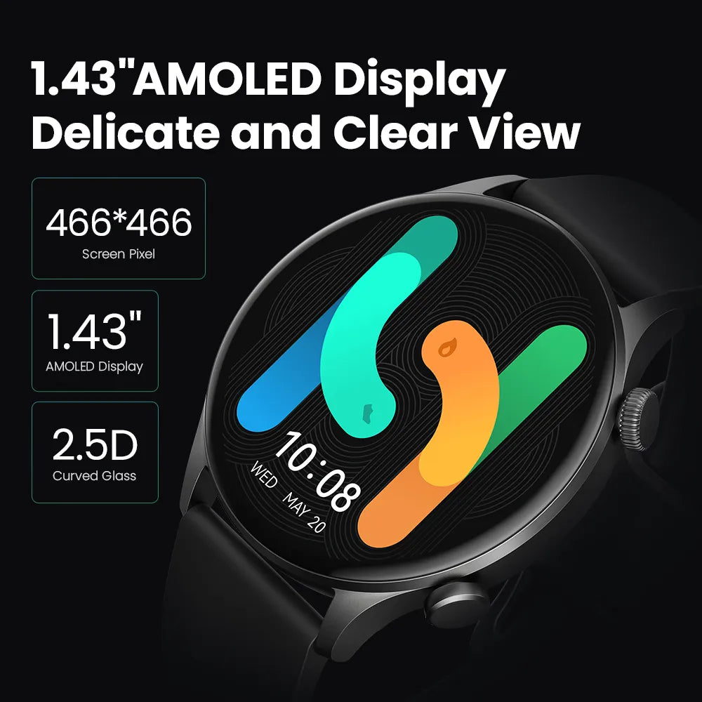 HAYLOU Solar Plus RT3 Smart Watch Bluetooth Phone Call 1.43"AMOLED Display Smartwatch Health Monitor IP68 Waterproof Sport Watch - Slobuy