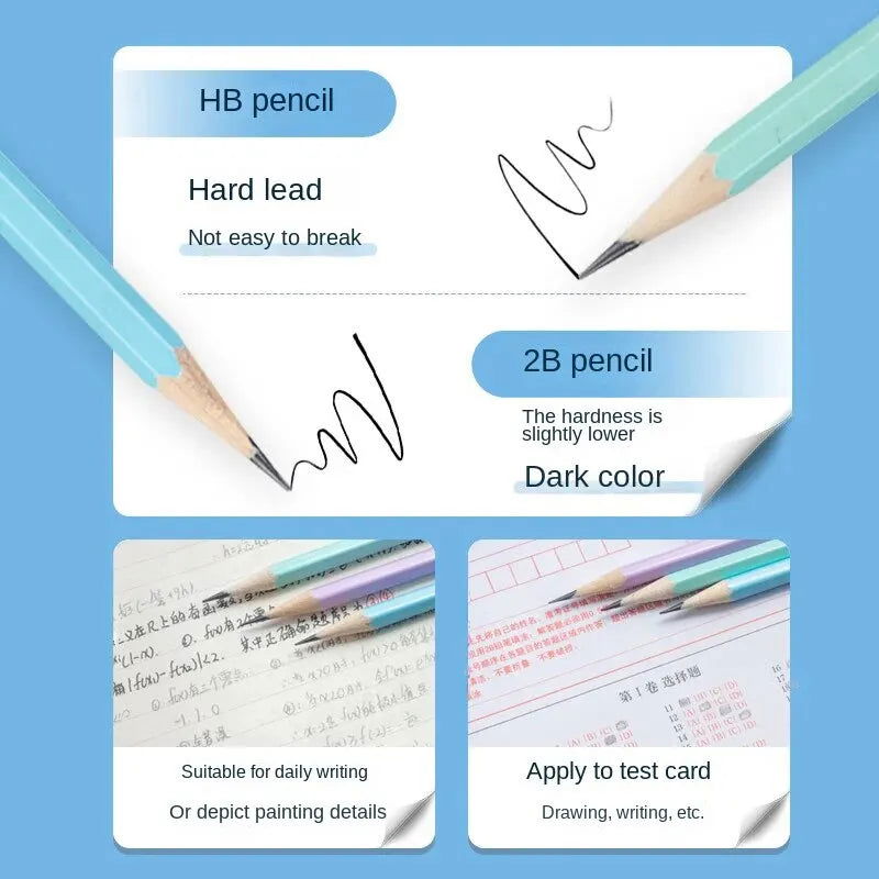 M&G Stationery 2B/HB Pencil Color Stick 30 Pieces Hexagonal Wooden Pencil Student Exam Writing Art Drawing Wooden Pencil - Slobuy