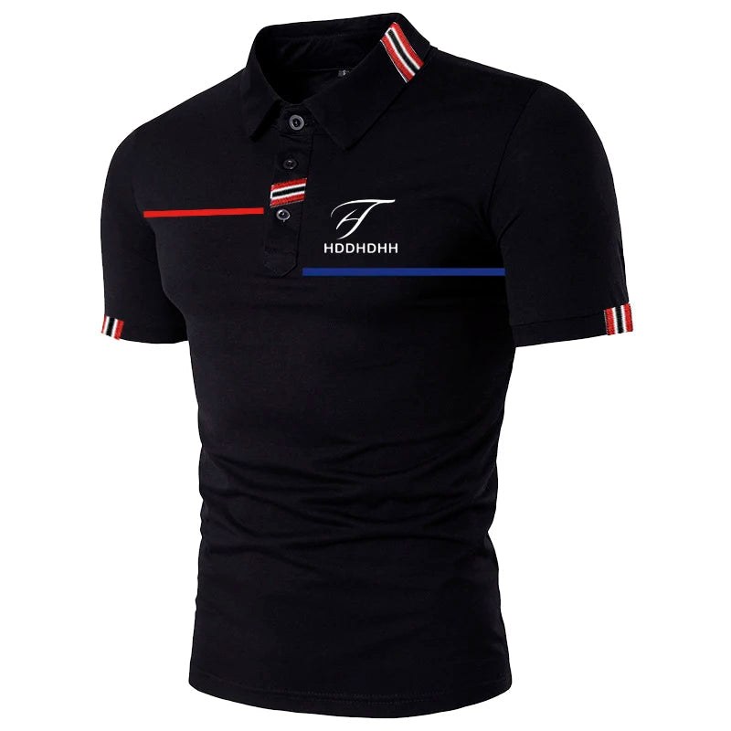 HDDHDHH Brand Printing Polo Shirt Casual Solid Color T-shirt Men's Breathable Golf Tee - Slobuy