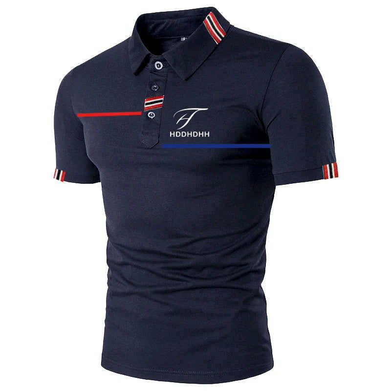 HDDHDHH Brand Printing Polo Shirt Casual Solid Color T-shirt Men's Breathable Golf Tee - Slobuy
