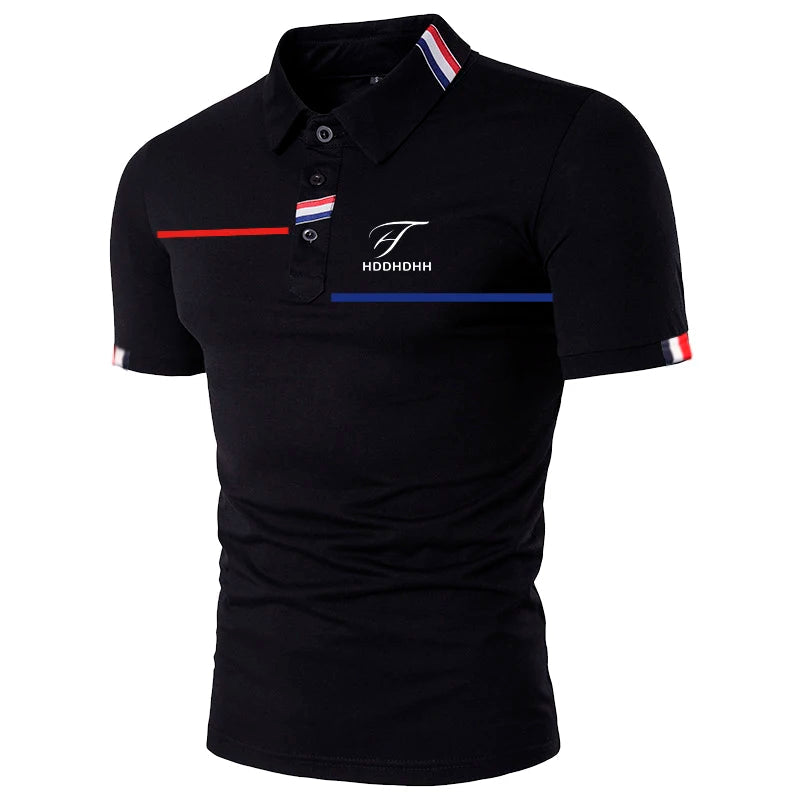 HDDHDHH Brand Printing Polo Shirt Casual Solid Color T-shirt Men's Breathable Golf Tee - Slobuy
