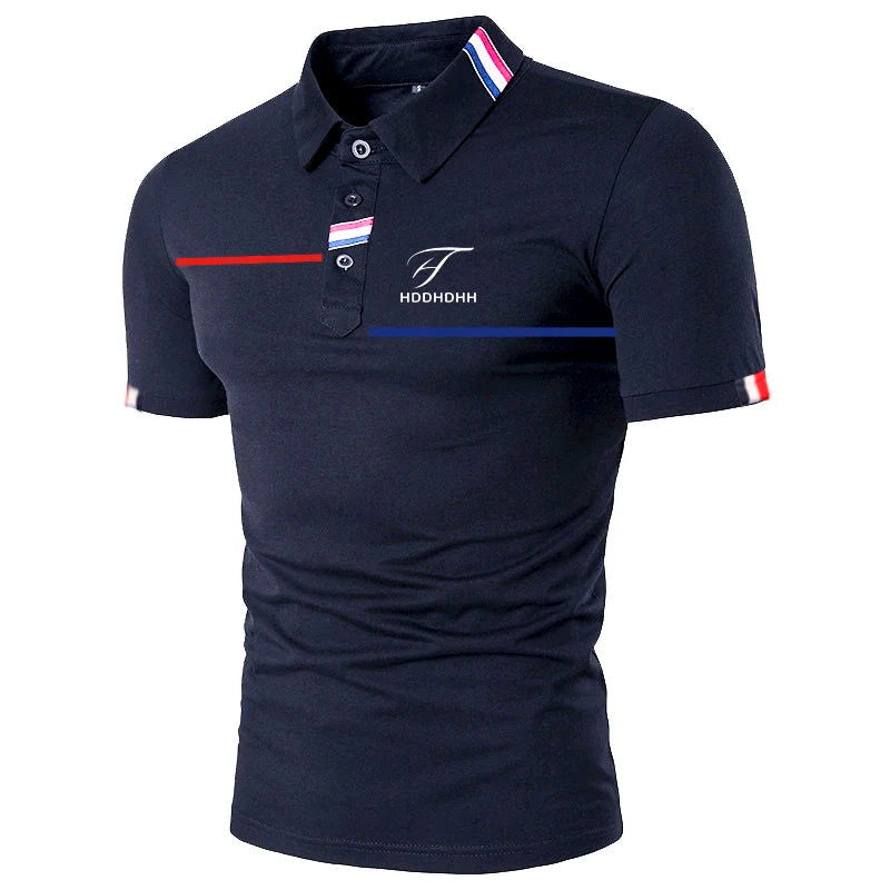 HDDHDHH Brand Printing Polo Shirt Casual Solid Color T-shirt Men's Breathable Golf Tee - Slobuy