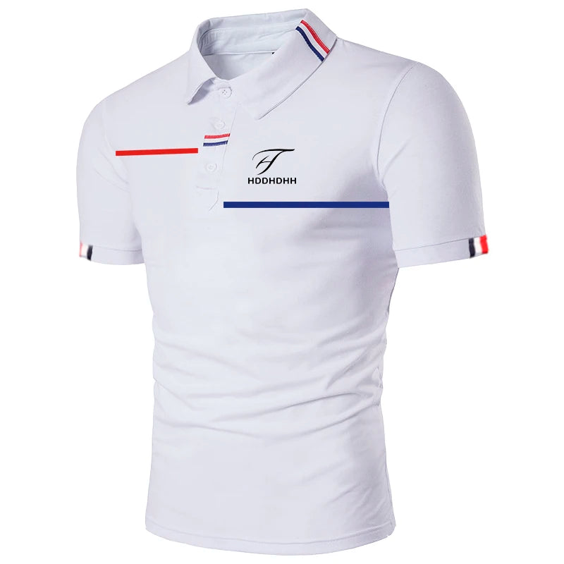 HDDHDHH Brand Printing Polo Shirt Casual Solid Color T-shirt Men's Breathable Golf Tee - Slobuy