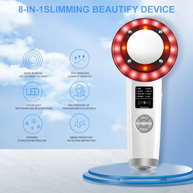 HIFU Face Lifting Machine Facial Massager Home Appliance Skincare Red Light Therapy Vibrating Beauty Health Portable Airbrush - Slobuy