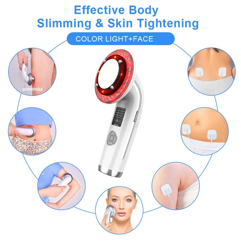 HIFU Face Lifting Machine Facial Massager Home Appliance Skincare Red Light Therapy Vibrating Beauty Health Portable Airbrush - Slobuy