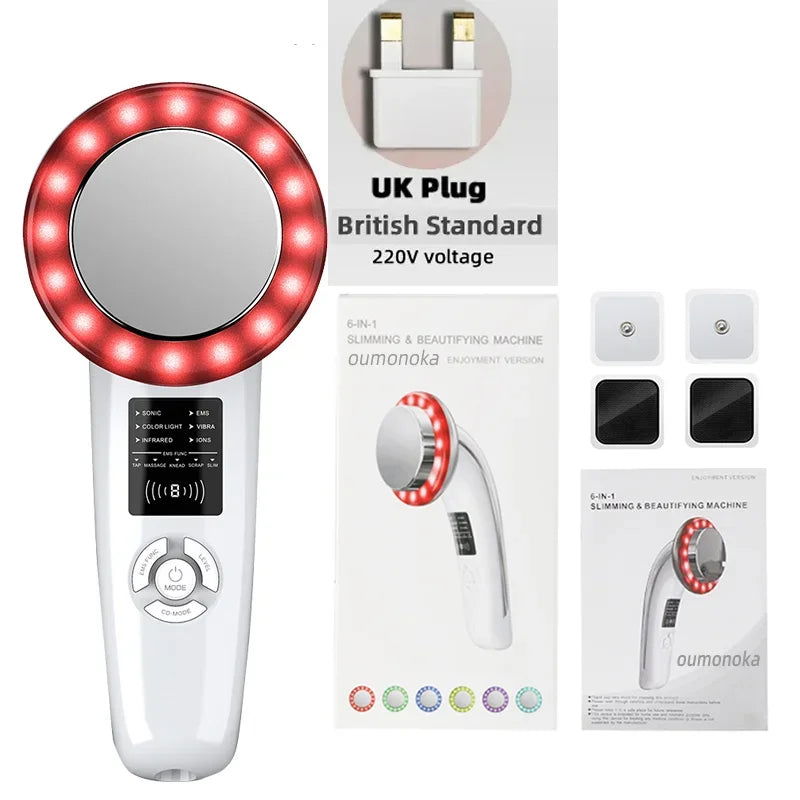 HIFU Face Lifting Machine Facial Massager Home Appliance Skincare Red Light Therapy Vibrating Beauty Health Portable Airbrush - Slobuy