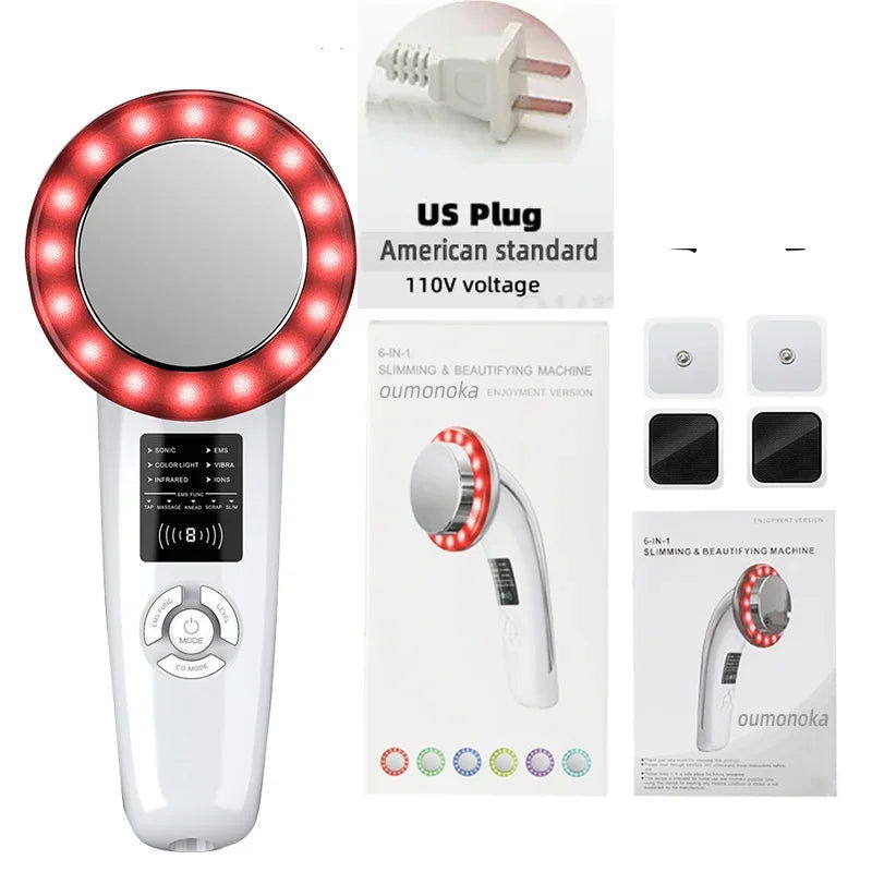 HIFU Face Lifting Machine Facial Massager Home Appliance Skincare Red Light Therapy Vibrating Beauty Health Portable Airbrush - Slobuy
