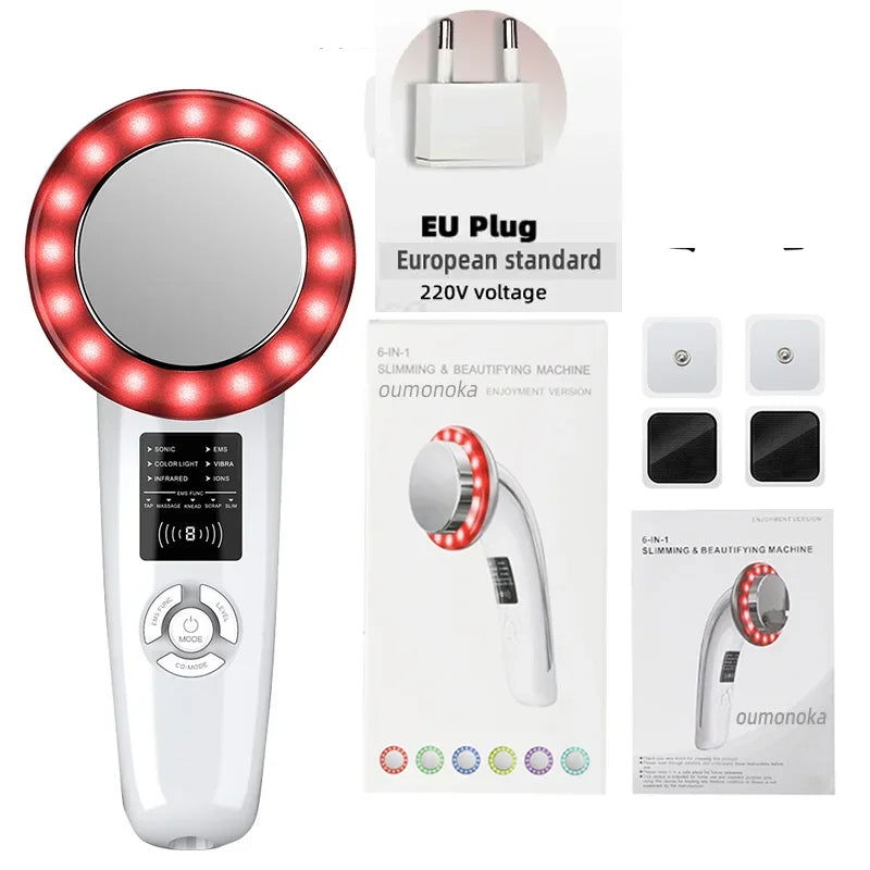 HIFU Face Lifting Machine Facial Massager Home Appliance Skincare Red Light Therapy Vibrating Beauty Health Portable Airbrush - Slobuy