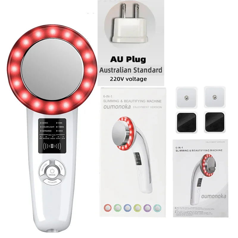 HIFU Face Lifting Machine Facial Massager Home Appliance Skincare Red Light Therapy Vibrating Beauty Health Portable Airbrush - Slobuy