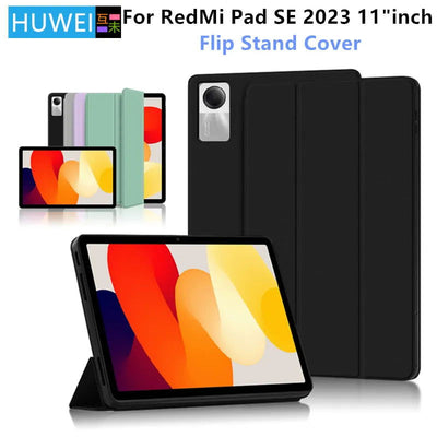 HUWEI For Xiaomi Redmi Pad SE Case 11 inch 2023 Tri-Folding Flip Stand Cover For Redmi Red Mi Pad SE Tablet Auto Sleep Cover - Slobuy
