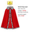 Halloween Adult King Red Cloak Costume Kids King Prince Robe Crown Velvet Cape Children Birthday Party Cosplay Accessory Suit - Slobuy