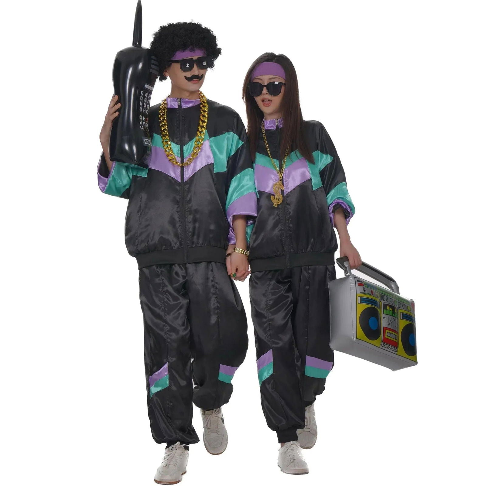 Halloween Costumes 70s Retro Disco Couple Sportswear Cos  Party Stage Performance Costumes - Slobuy