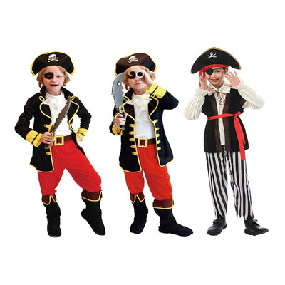 Halloween Costumes Kids Boys Pirate Costume Children Captain Jack Cosplay set for Christmas New Year Purim Pirate Clothes - Slobuy