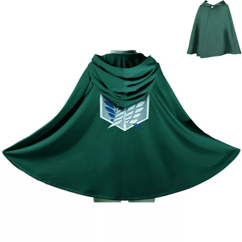 Halloween Japanese Hooded Cape Scout Corps Cosplay Costume Anime Cosplay Green Shawl Men's and Women's Costume - Slobuy