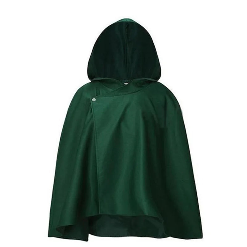 Halloween Japanese Hooded Cape Scout Corps Cosplay Costume Anime Cosplay Green Shawl Men's and Women's Costume - Slobuy